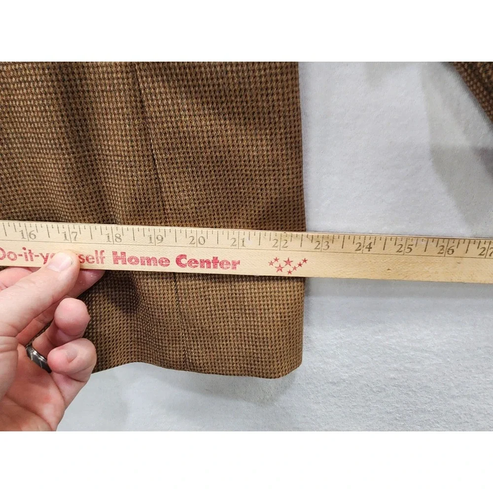 Vtg Lauren Ralph Lauren Men's 40R Brown Lambswool Houndstooth Sport Coat Jacket‎